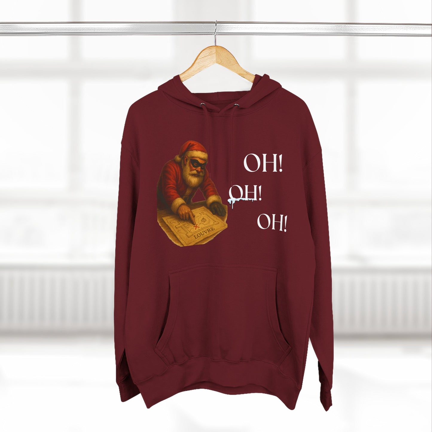 Vintage Santa Claus Oh! Oh! Oh! Hoodie | Christmas Holiday Sweater-Style Sweatshirt Printify