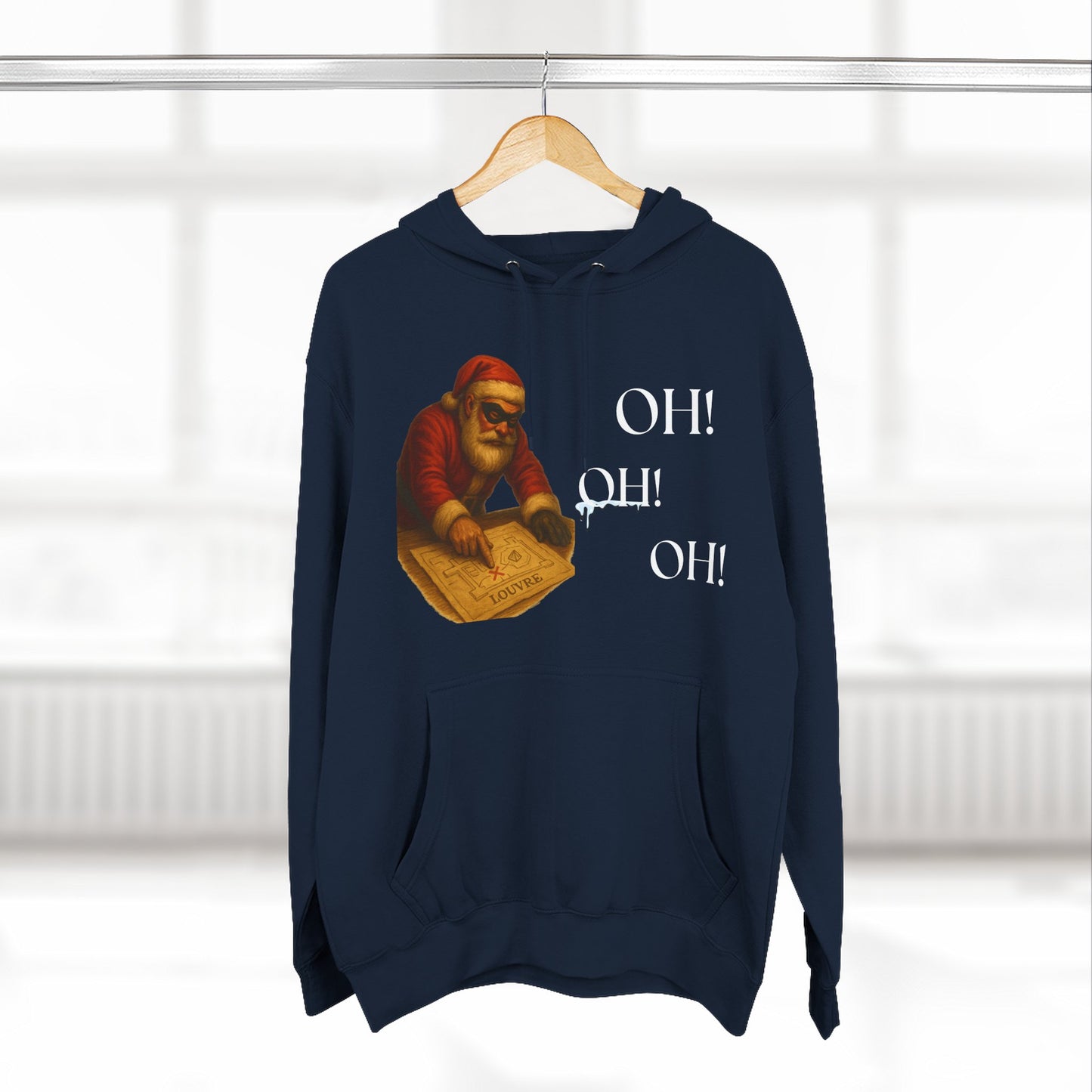 Vintage Santa Claus Oh! Oh! Oh! Hoodie | Christmas Holiday Sweater-Style Sweatshirt Printify