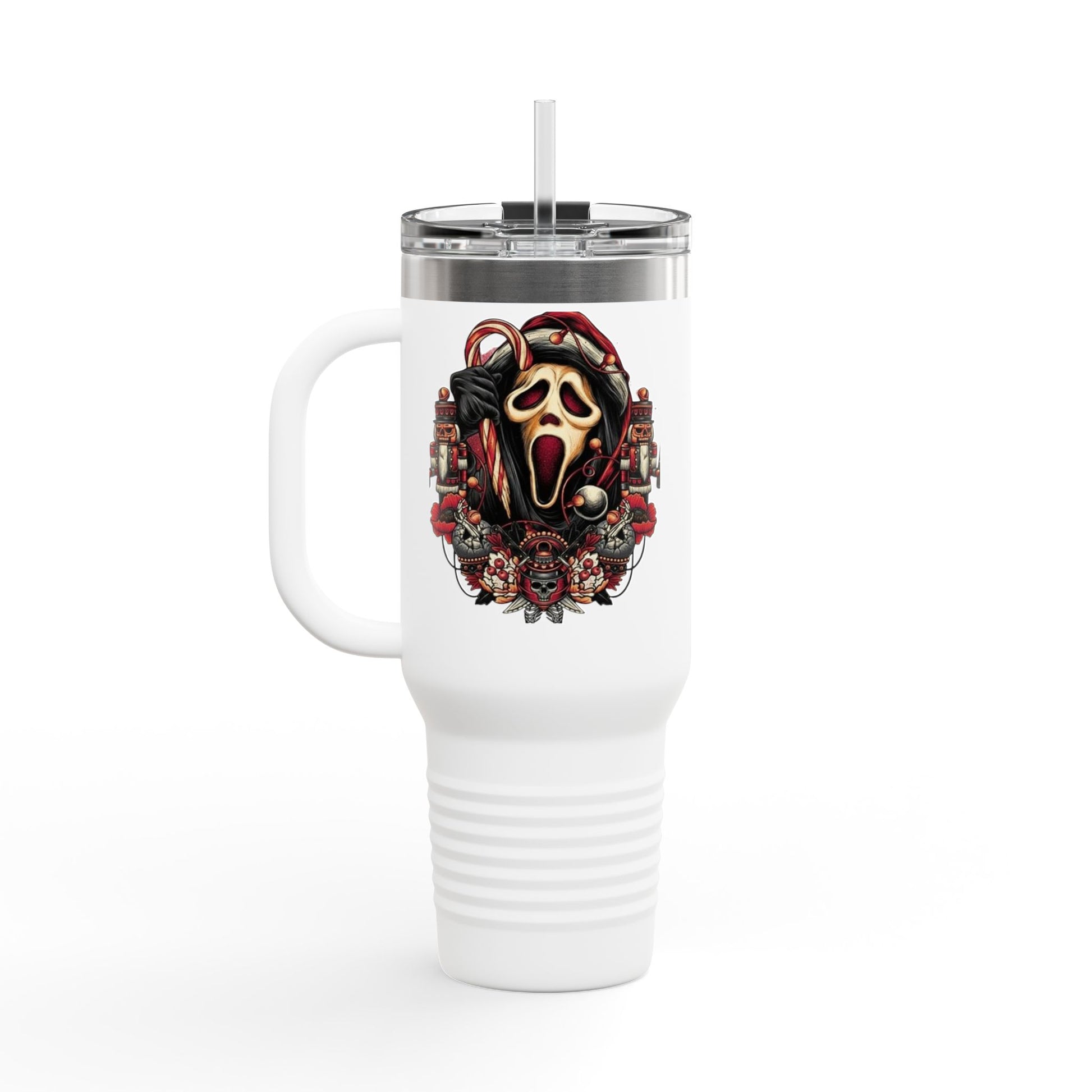 Travel Mug  "Slashin' Through the Snow" 40oz Insulated Christmas Tumbler Printify