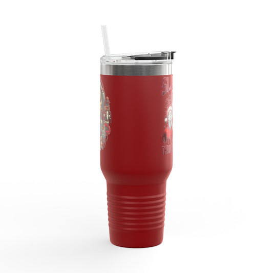 Travel Mug  "Slashin' Through the Snow" 40oz Insulated Christmas Tumbler Printify