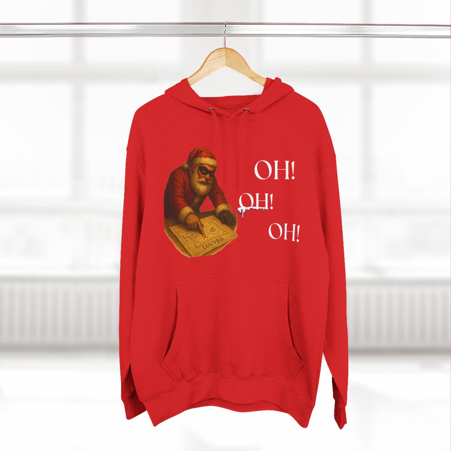 Vintage Santa Claus Oh! Oh! Oh! Hoodie | Christmas Holiday Sweater-Style Sweatshirt Printify